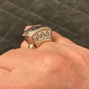 Silpada silver and baguette cut cz ring size 7